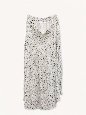 Ana & Rose Cream Maxi Dress or long skirt with Navy Floral Detail